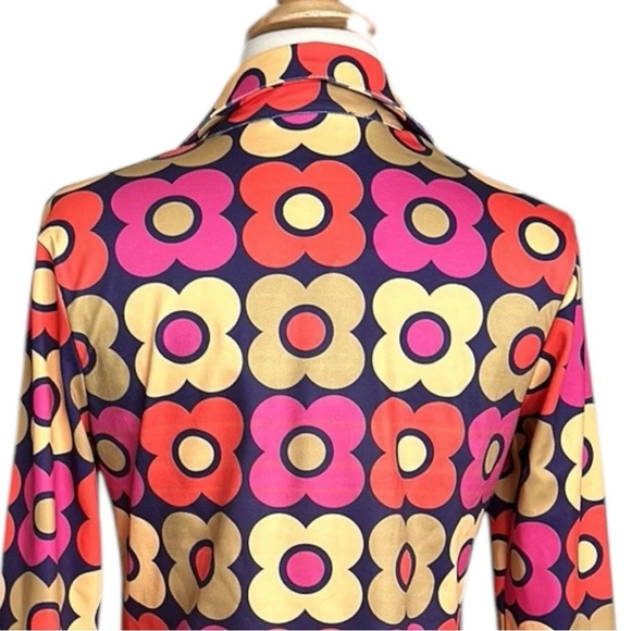 MADCAP ENGLAND Flower Power Zip Jacket Retro 60s 70s Lightweight, Size 8 - Picture 8 of 14